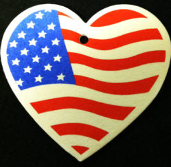 USA Heart Shaped American Flag Car Air Freshener