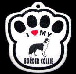 Border Collie Paw Shaped Air Freshener