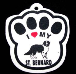 Saint St. Bernard Paw Shaped Car Air Freshener